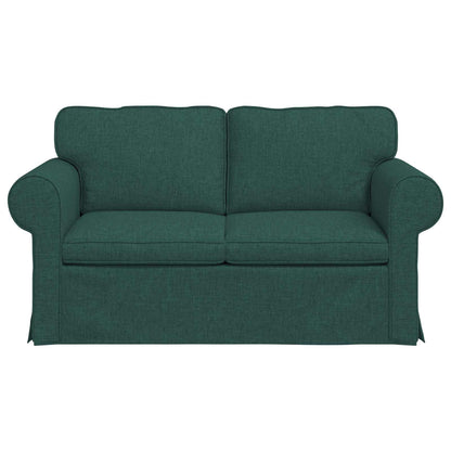 Sofa Dunkelgrün 215 x 82 x 80 cm Stoff