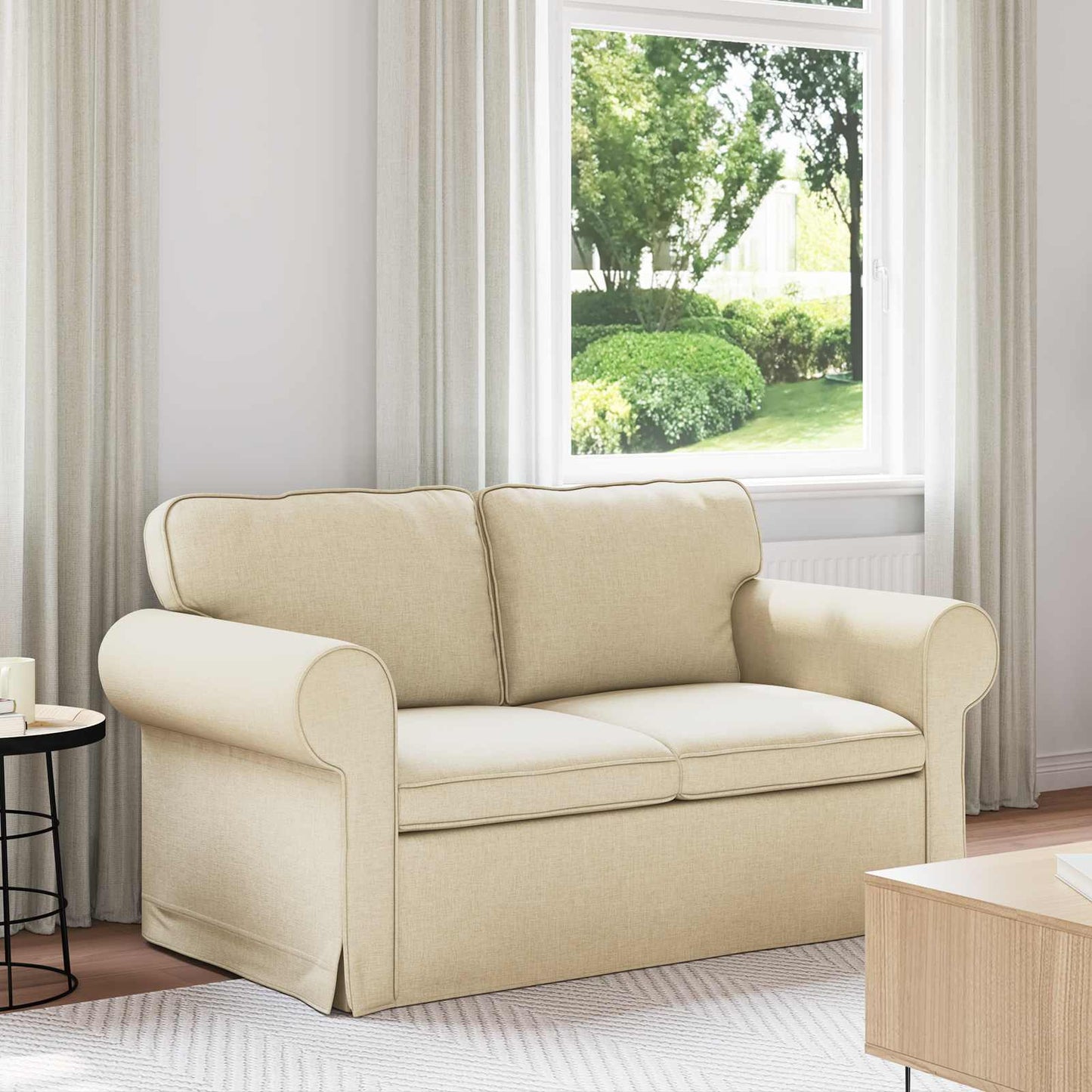 vidaXL Sofa Creme 215 x 82 x 80 cm Stoff