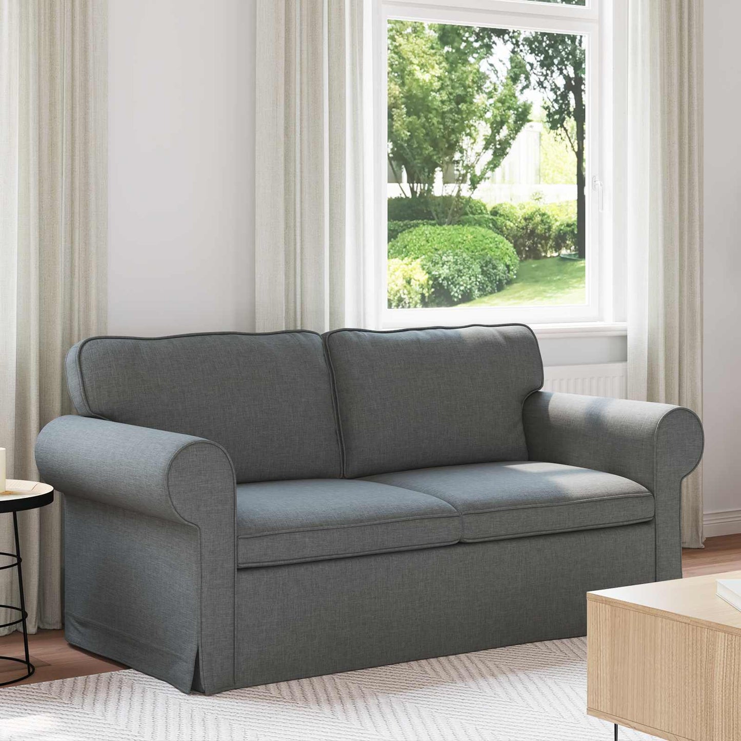 vidaXL Sofa Dunkelgrau 215 x 82 x 80 cm Stoff