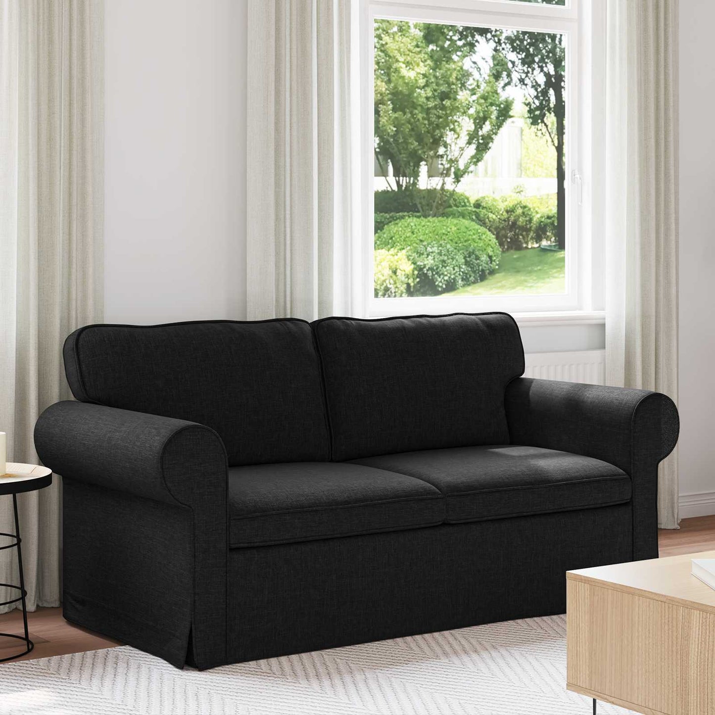 vidaXL Sofa Schwarz 215 x 82 x 80 cm Stoff