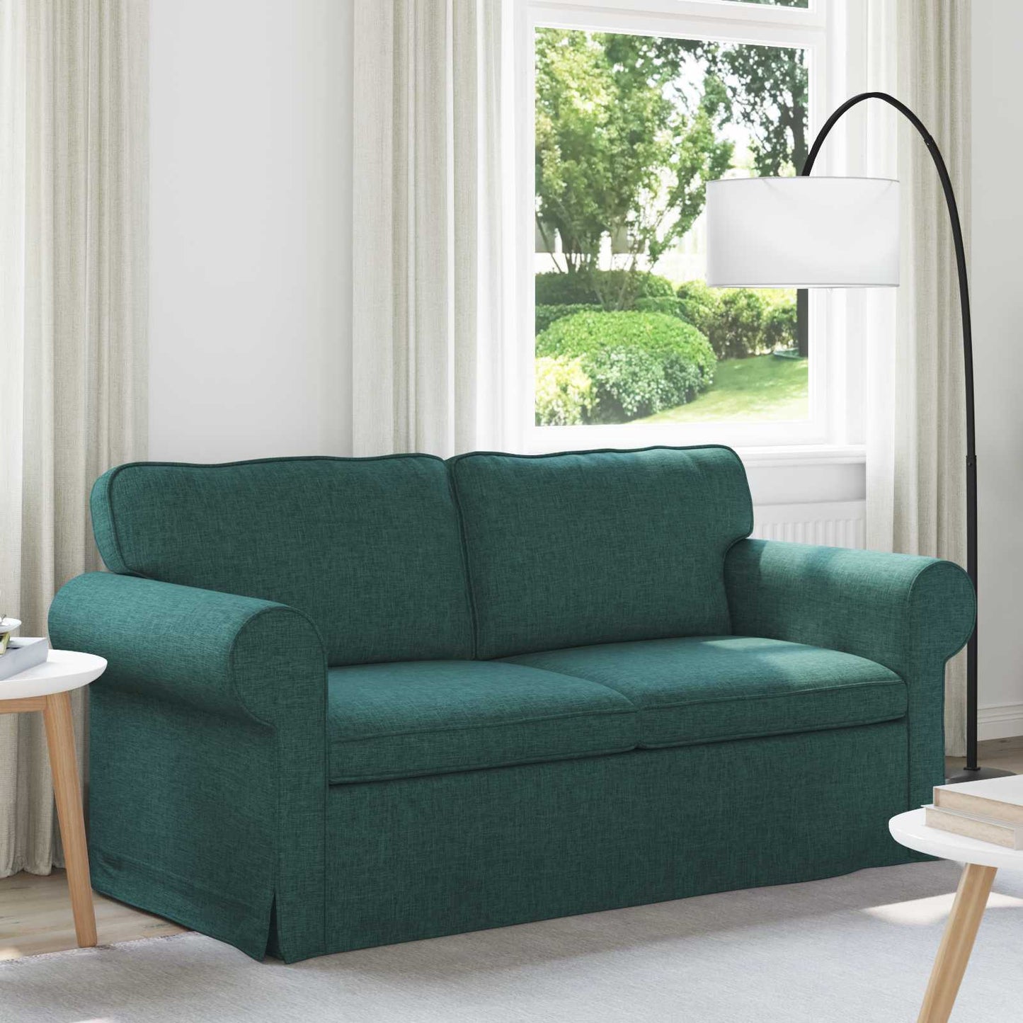 vidaXL Sofa Dunkelgrün 215 x 82 x 80 cm Stoff