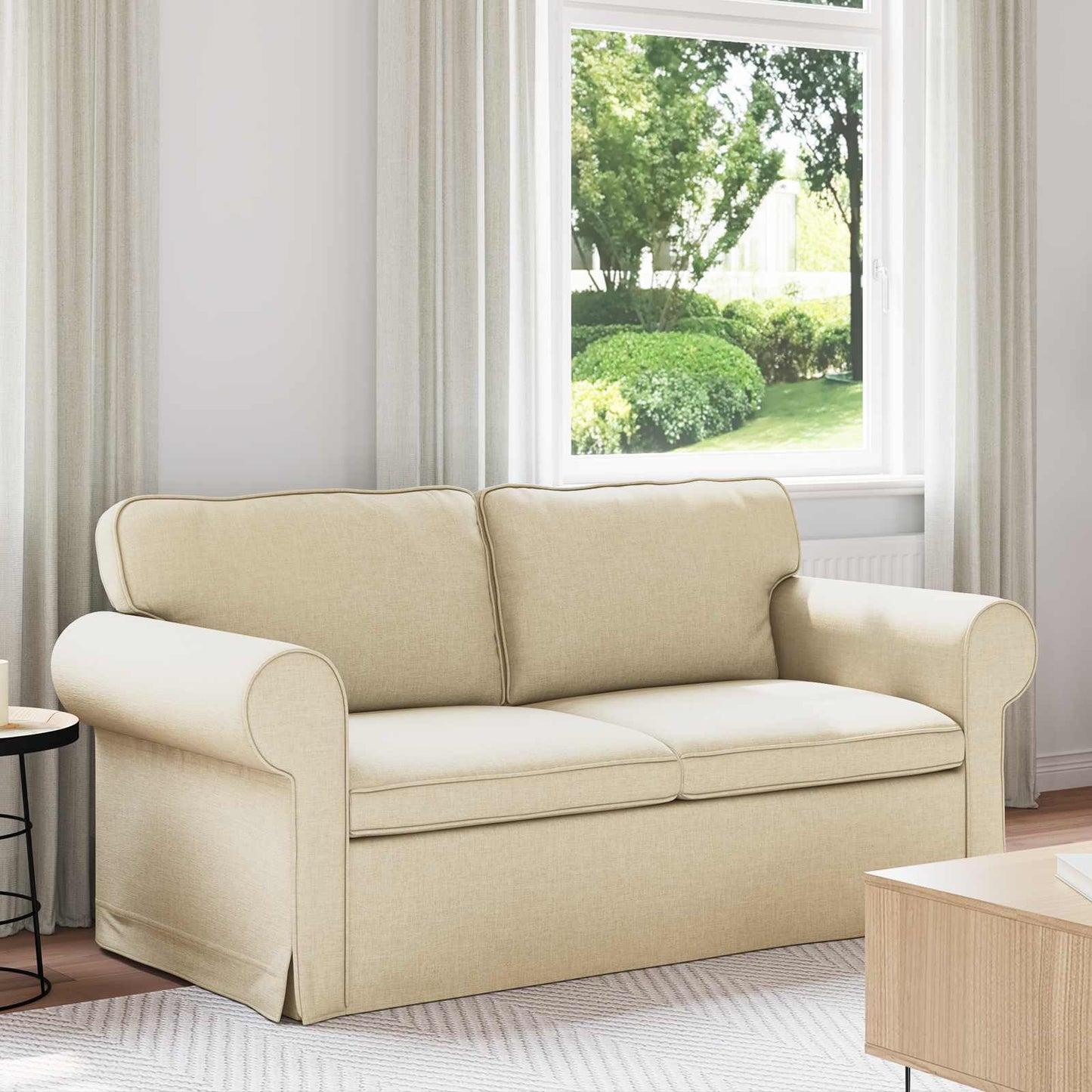 vidaXL Sofa Creme 215 x 82 x 80 cm Stoff