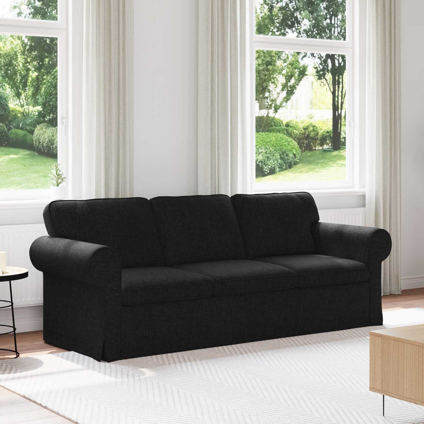 vidaXL Sofa Schwarz 215 x 82 x 80 cm Stoff