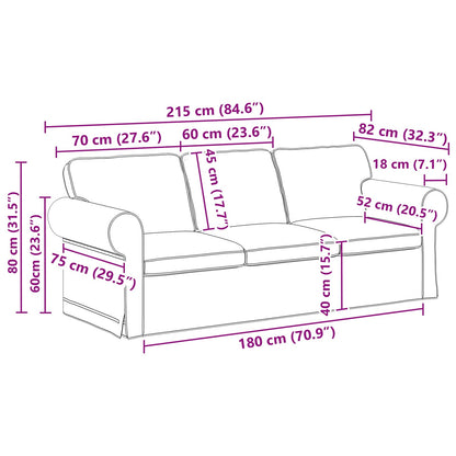 vidaXL Sofa Schwarz 215 x 82 x 80 cm Stoff