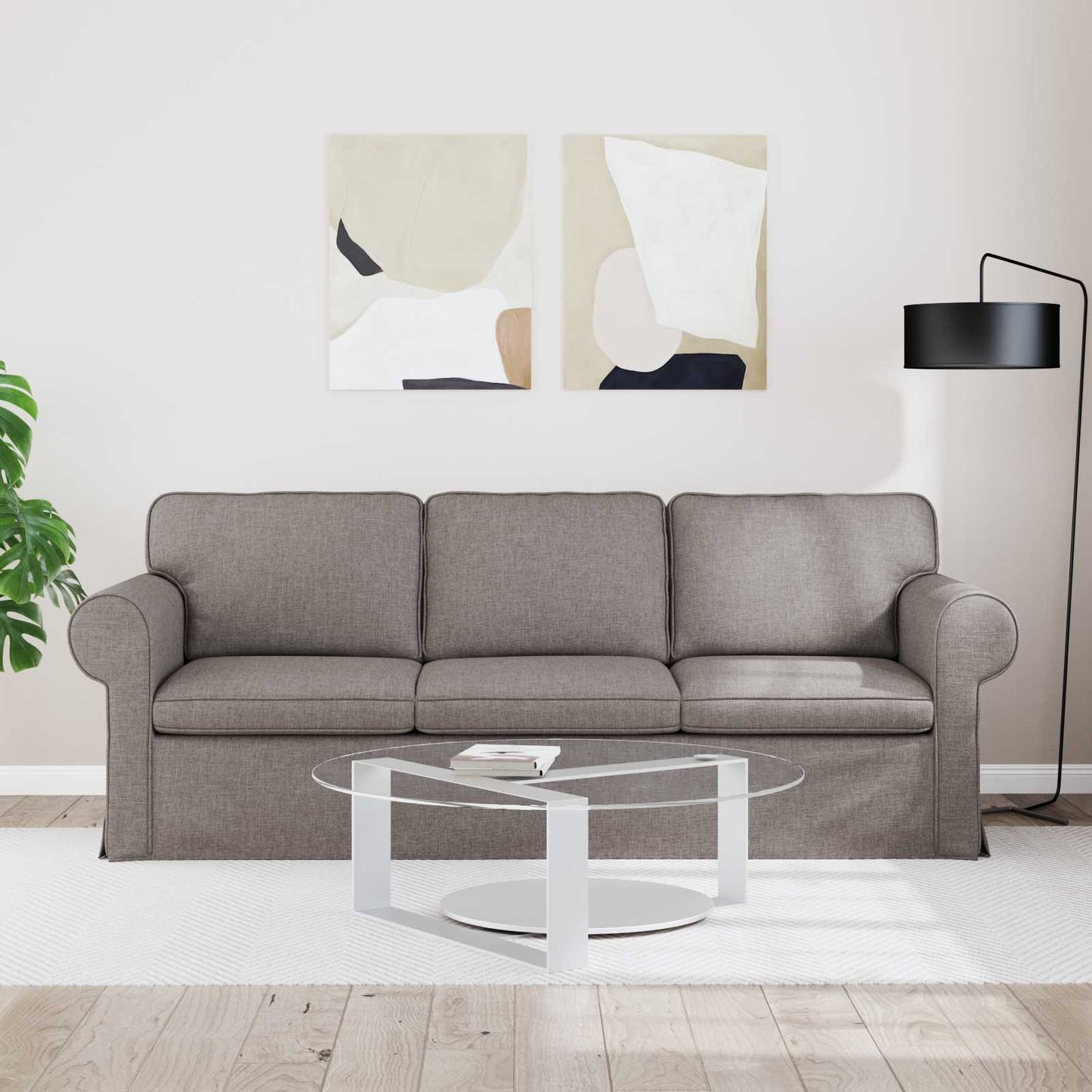 vidaXL Sofa Taupe 215 x 82 x 80 cm Stoff