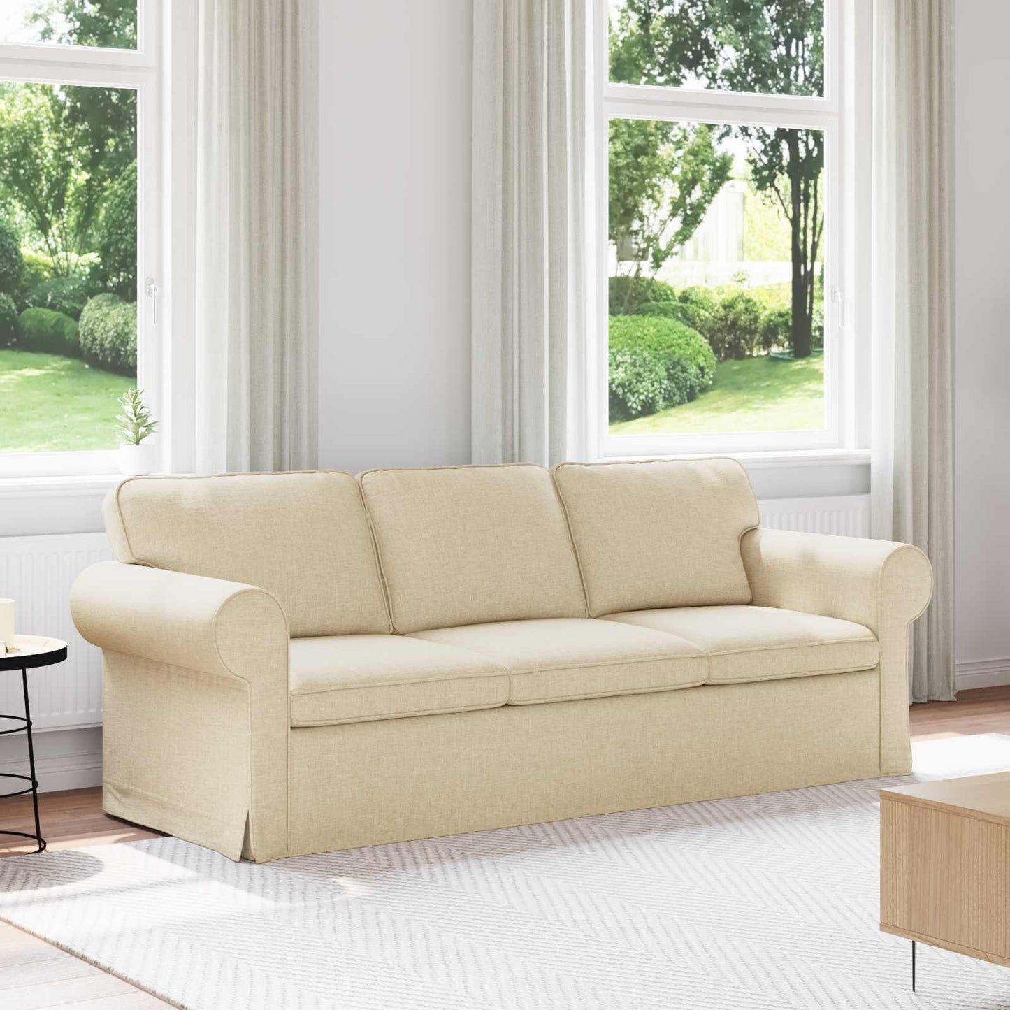 vidaXL Sofa Creme 215 x 82 x 80 cm Stoff