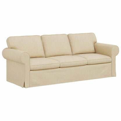 vidaXL Sofa Creme 215 x 82 x 80 cm Stoff