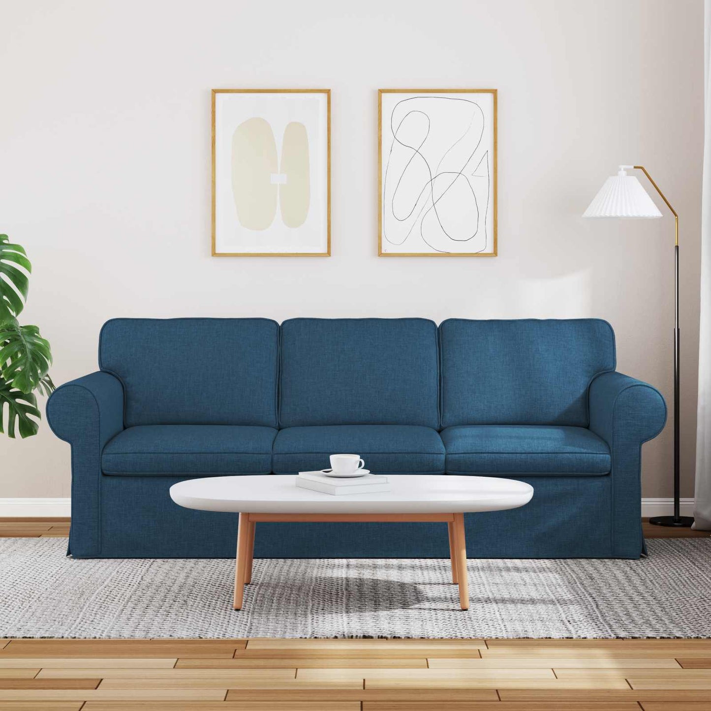 vidaXL Sofa Blau 215 x 82 x 80 cm Stoff