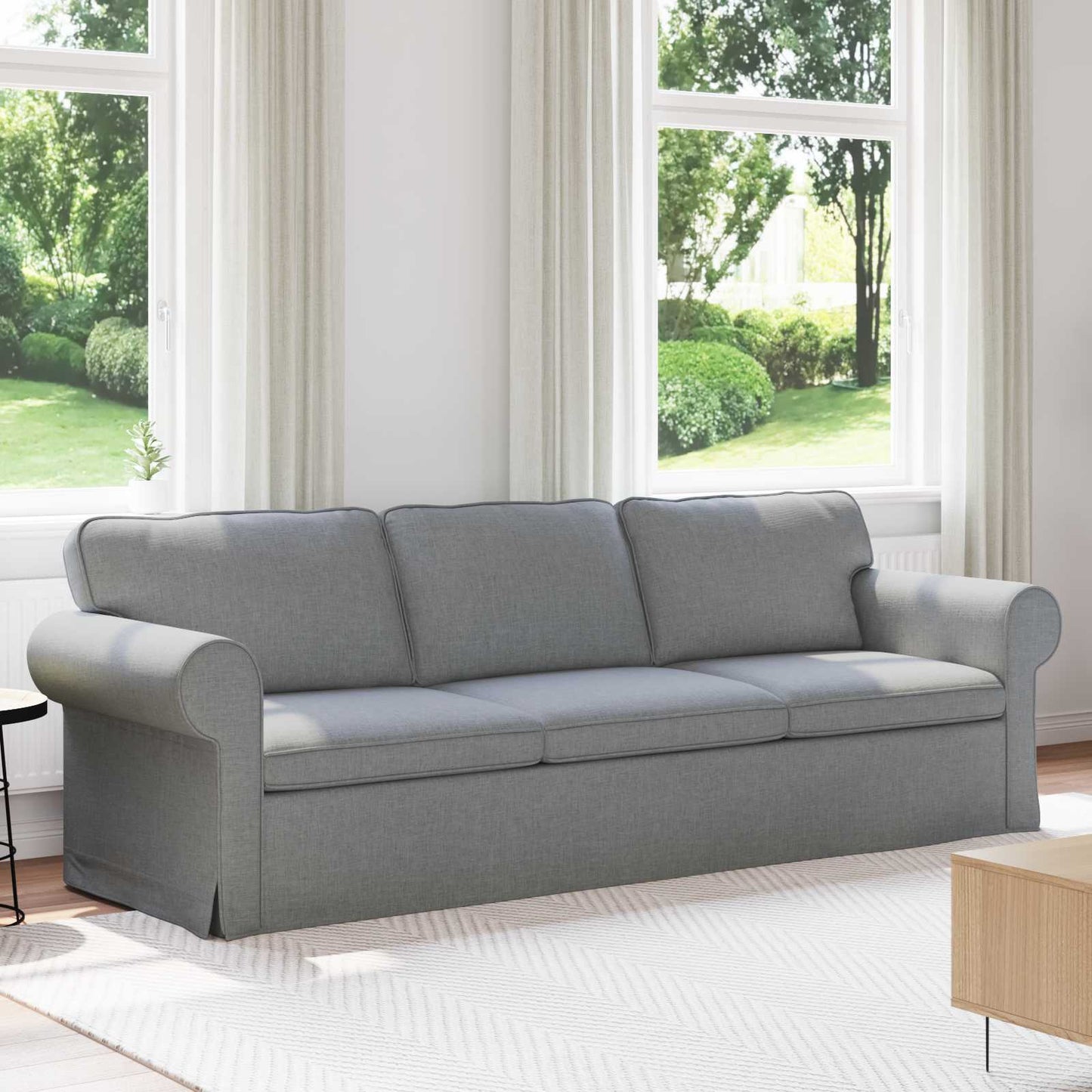 vidaXL Sofa Hellgrau 215 x 82 x 80 cm Stoff
