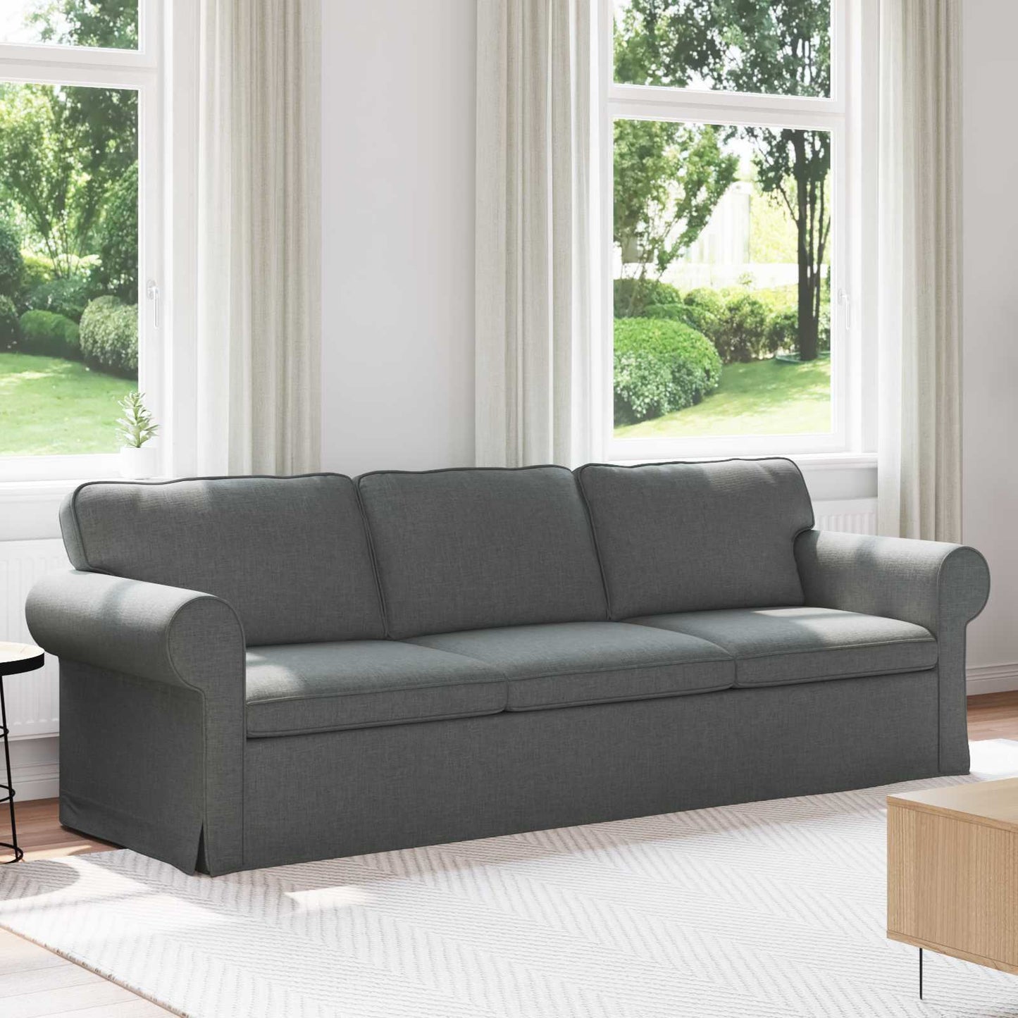 vidaXL Sofa Dunkelgrau 215 x 82 x 80 cm Stoff