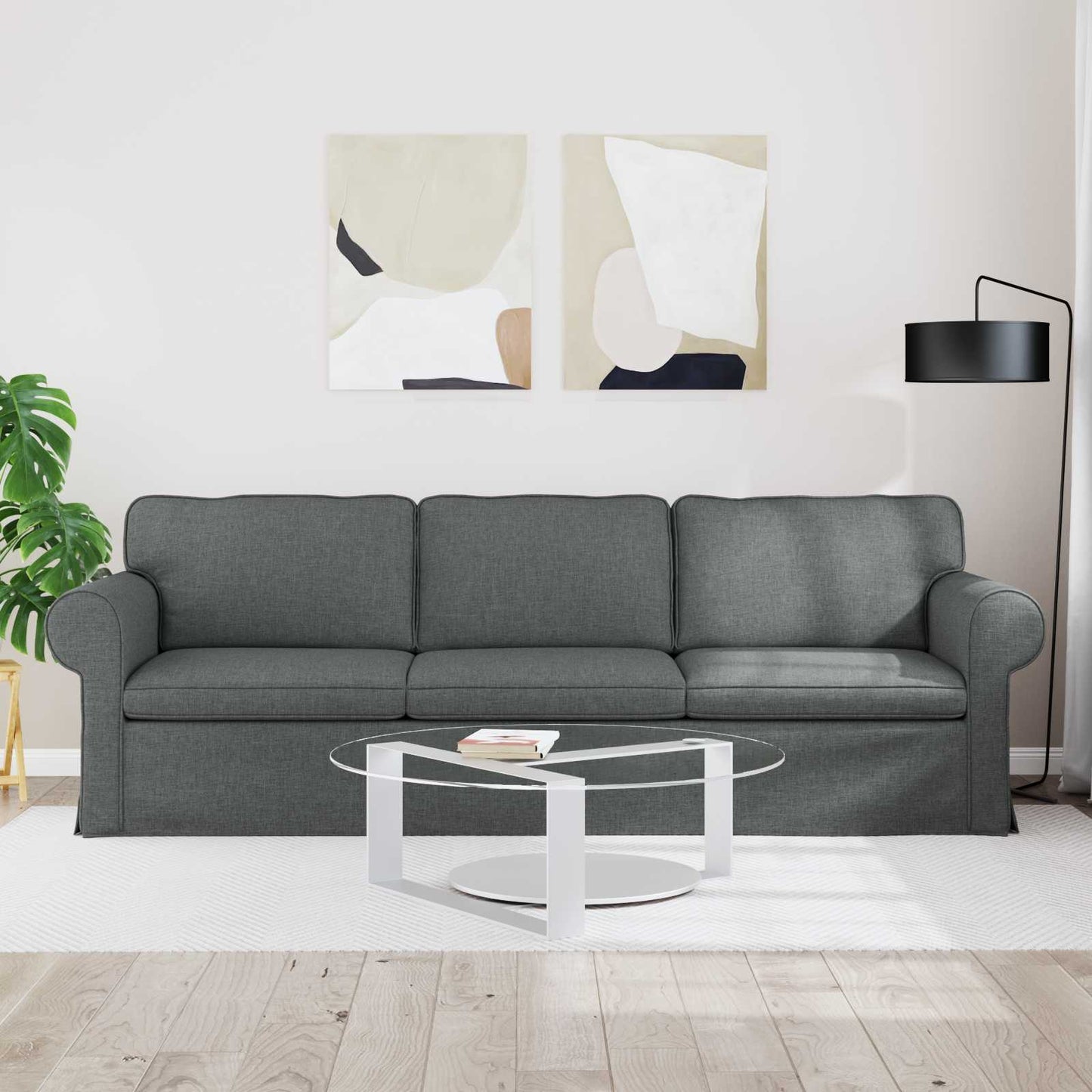 vidaXL Sofa Dunkelgrau 215 x 82 x 80 cm Stoff