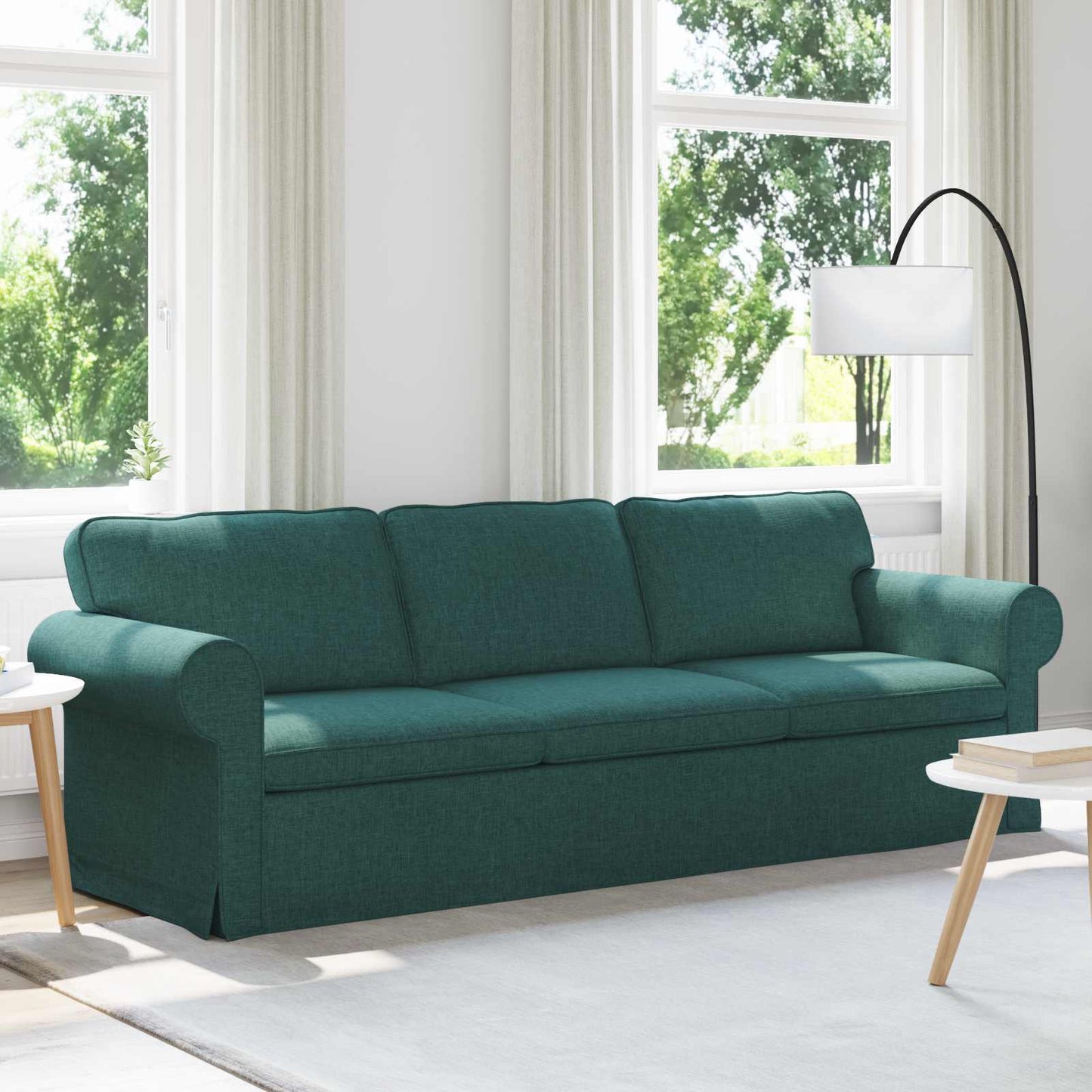 vidaXL Sofa Dunkelgrün 215 x 82 x 80 cm Stoff