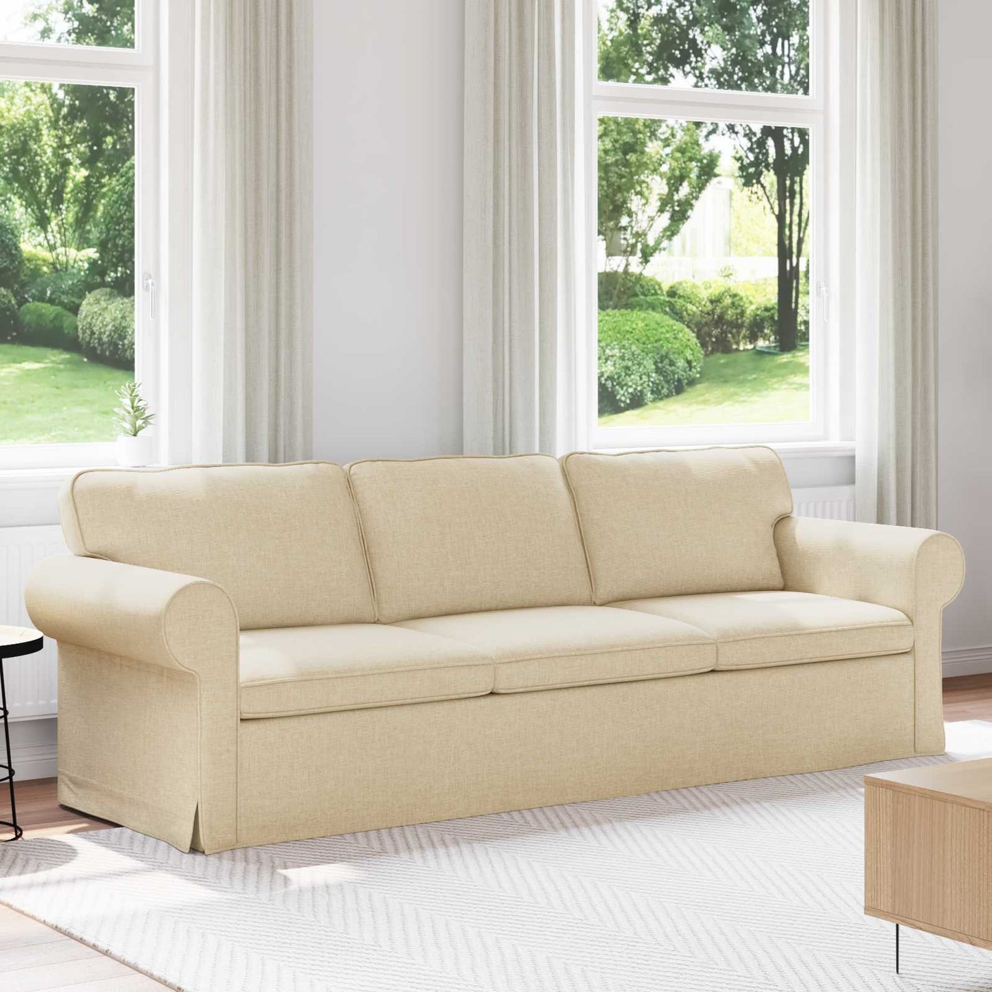 vidaXL Sofa Creme 215 x 82 x 80 cm Stoff