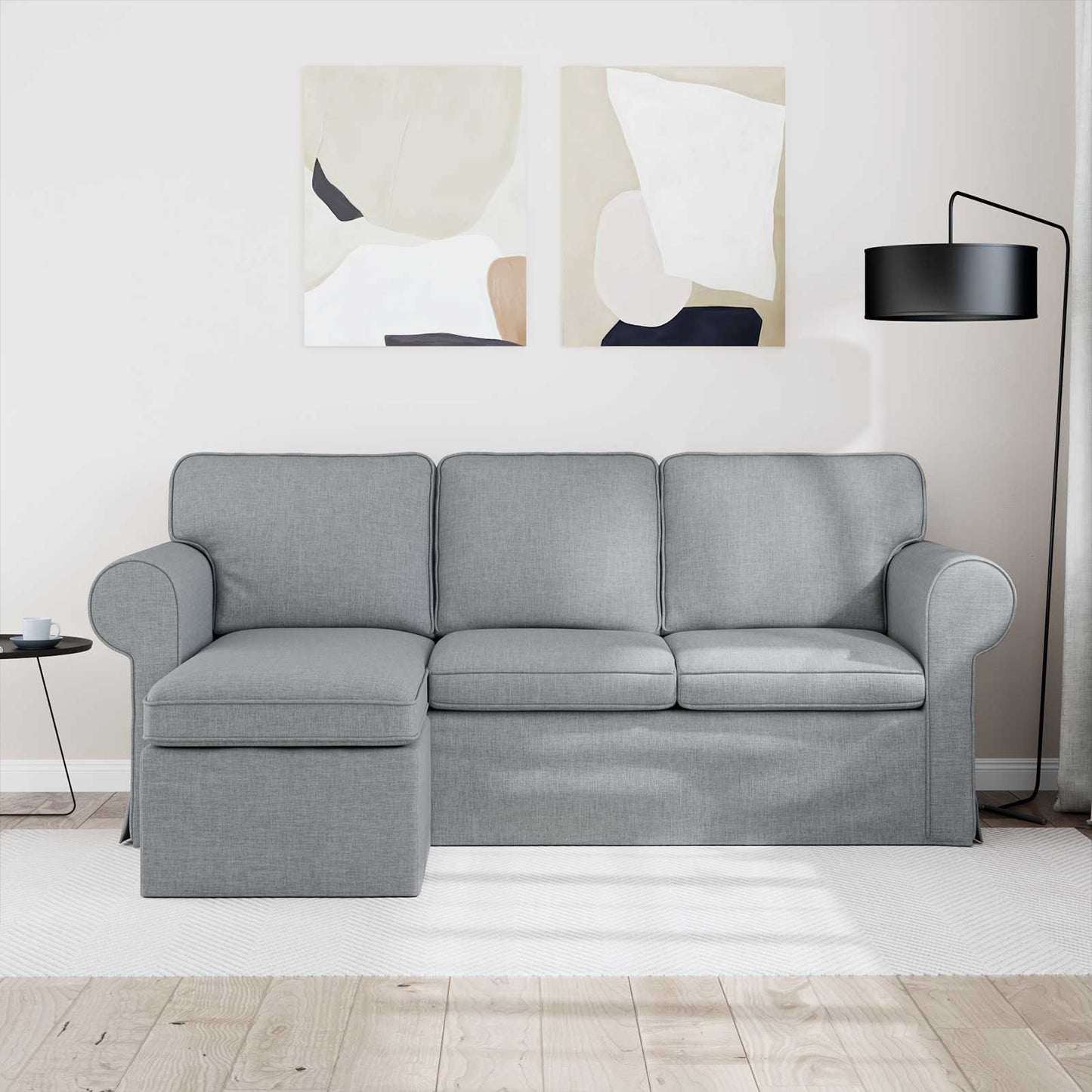 vidaXL Sofa Hellgrau 215 x 138 x 80 cm Stoff