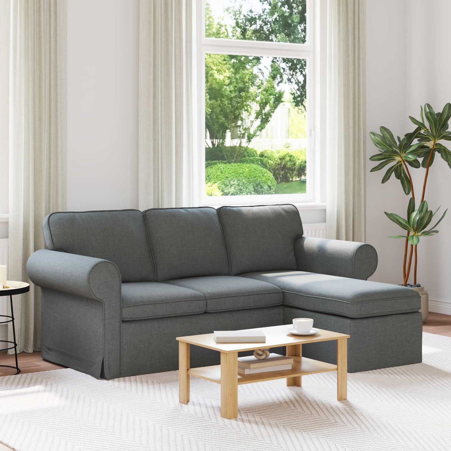 vidaXL Sofa Dunkelgrau 215 x 138 x 80 cm Stoff