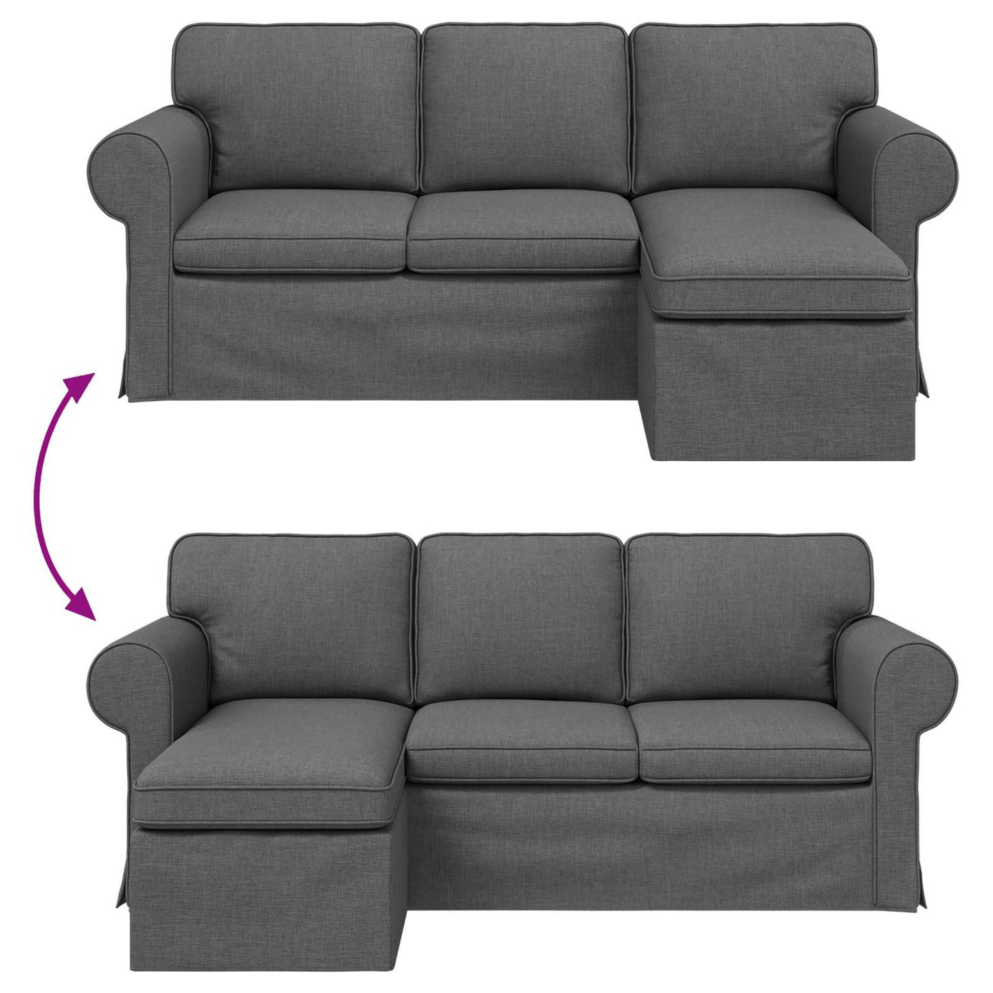 vidaXL Sofa Dunkelgrau 215 x 138 x 80 cm Stoff