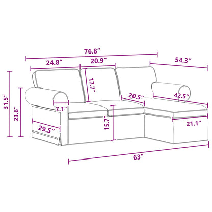 vidaXL Sofa Dunkelgrau 215 x 138 x 80 cm Stoff