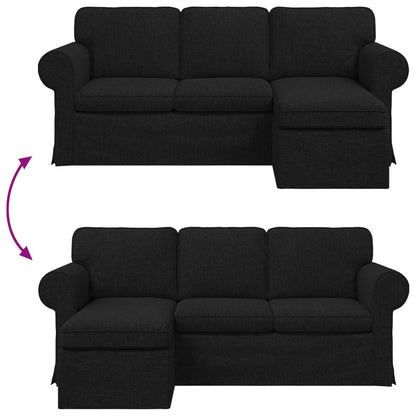 Sofa Schwarz 215 x 138 x 80 cm Stoff
