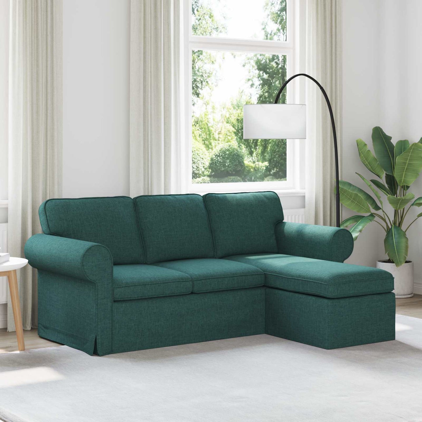vidaXL Sofa Dunkelgrün 215 x 138 x 80 cm Stoff