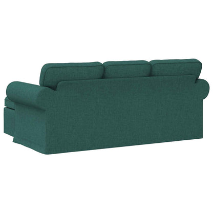 vidaXL Sofa Dunkelgrün 215 x 138 x 80 cm Stoff