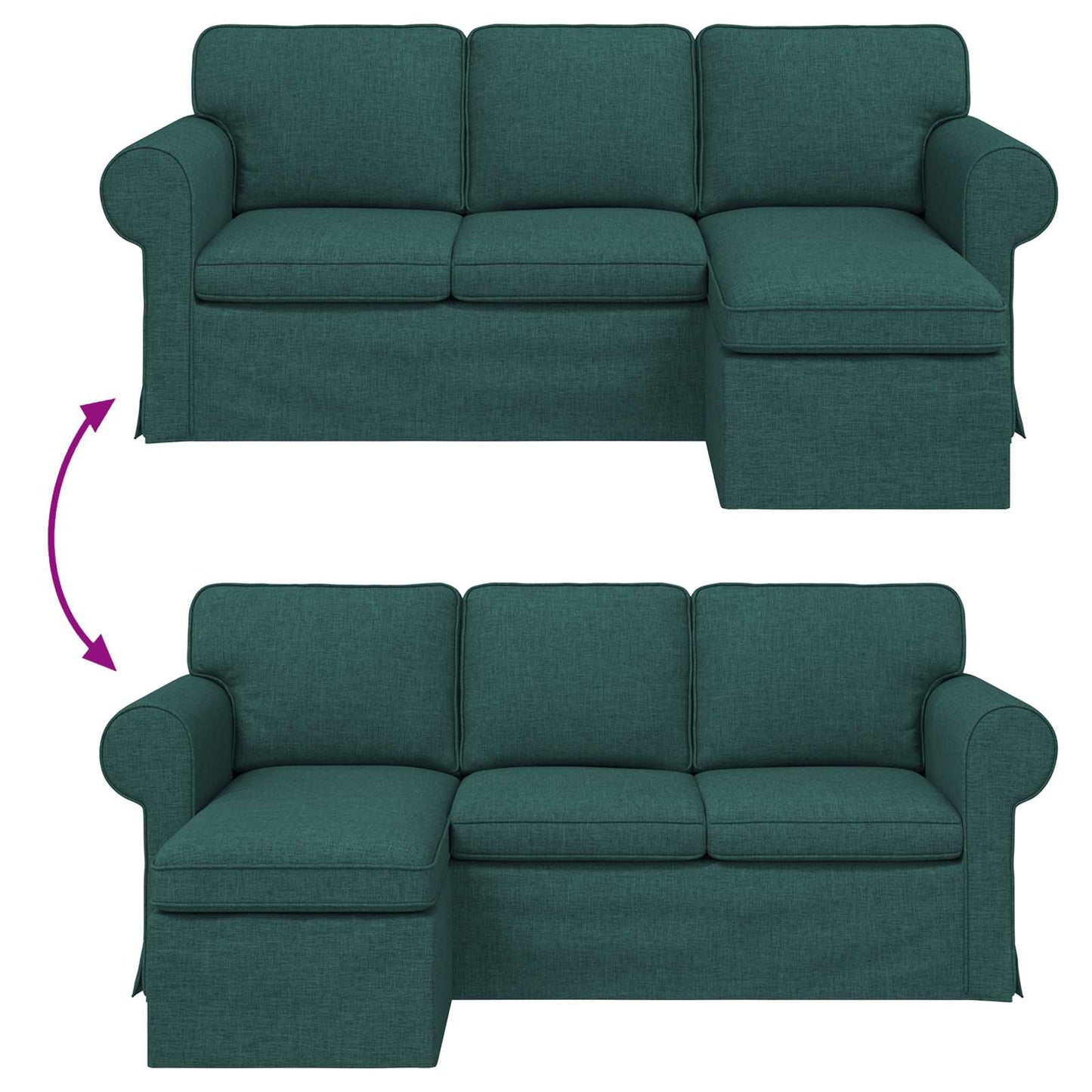 vidaXL Sofa Dunkelgrün 215 x 138 x 80 cm Stoff