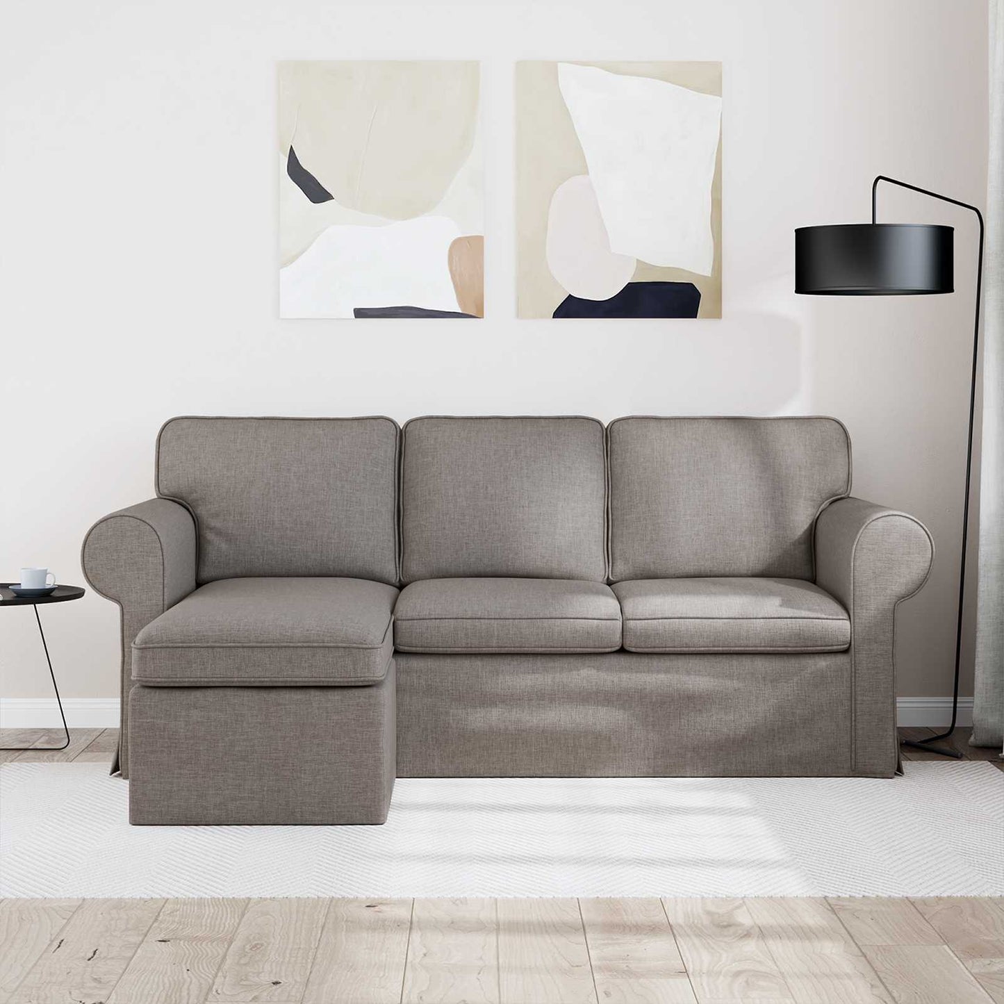 vidaXL Sofa Taupe 215 x 138 x 80 cm Stoff