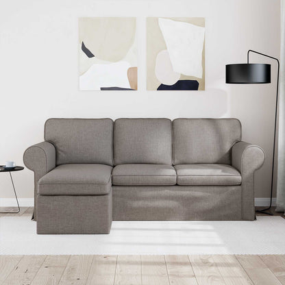 vidaXL Sofa Taupe 215 x 138 x 80 cm Stoff