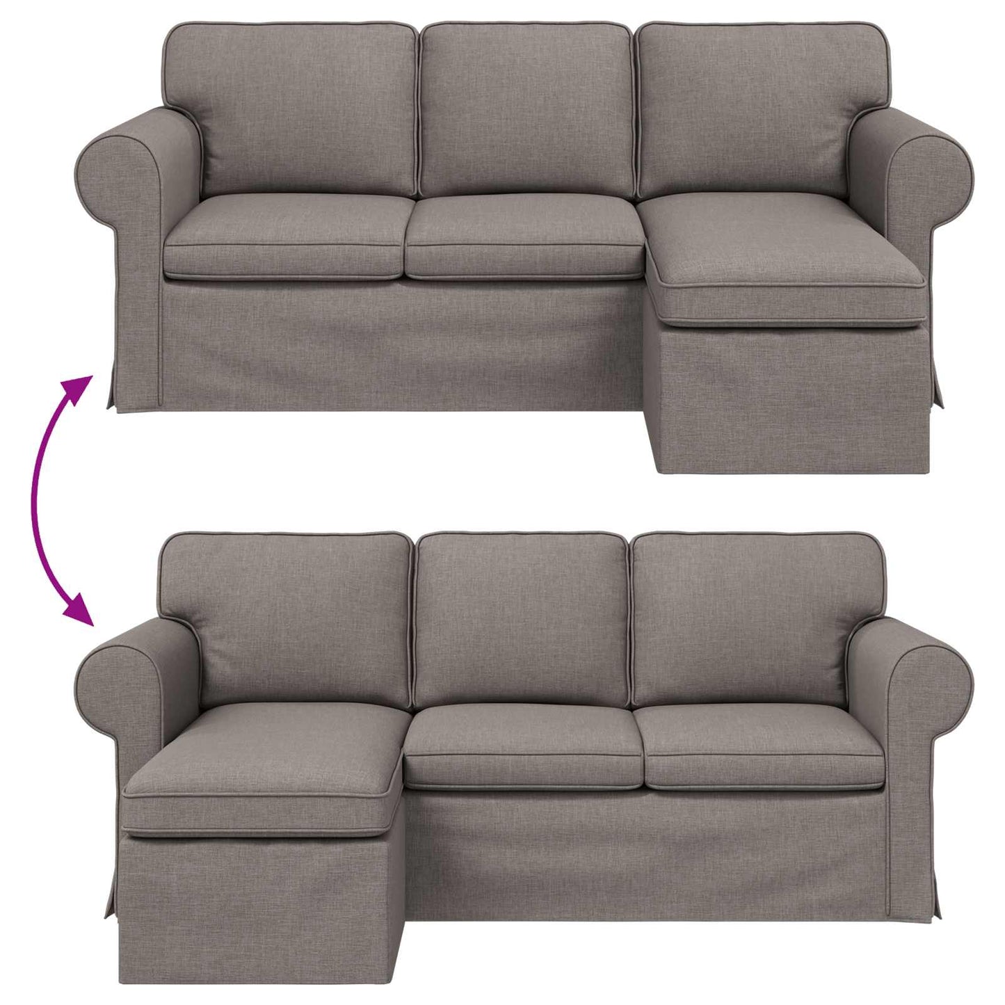 vidaXL Sofa Taupe 215 x 138 x 80 cm Stoff