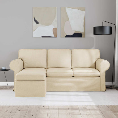 vidaXL Sofa Creme 215 x 138 x 80 cm Stoff