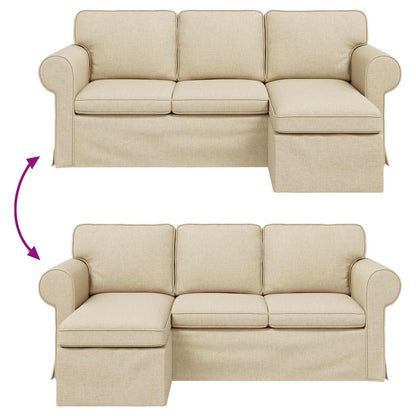 vidaXL Sofa Creme 215 x 138 x 80 cm Stoff