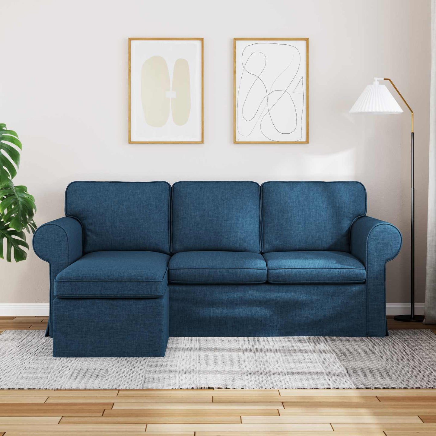 vidaXL Sofa Blau 215 x 138 x 80 cm Stoff