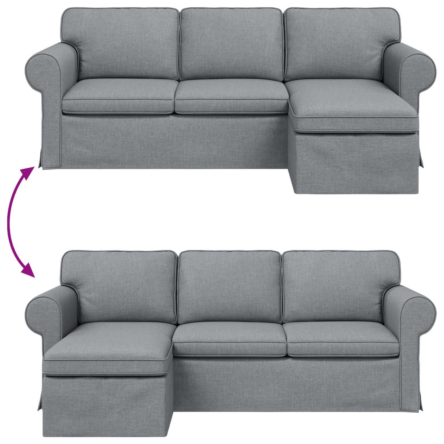 vidaXL Sofa Hellgrau 215 x 138 x 80 cm Stoff