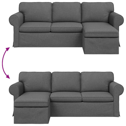 Sofa Dunkelgrau 215 x 138 x 80 cm Stoff
