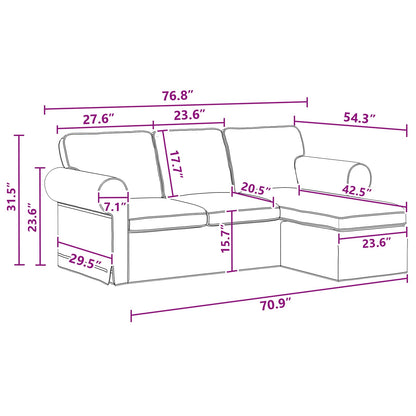Sofa Dunkelgrau 215 x 138 x 80 cm Stoff