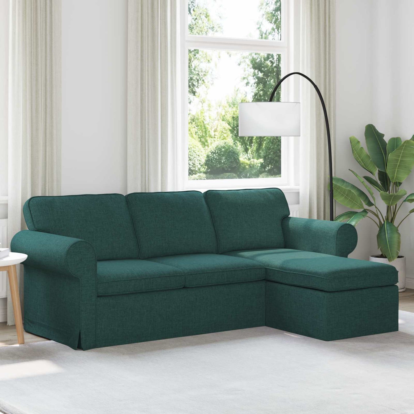 vidaXL Sofa Dunkelgrün 215 x 138 x 80 cm Stoff