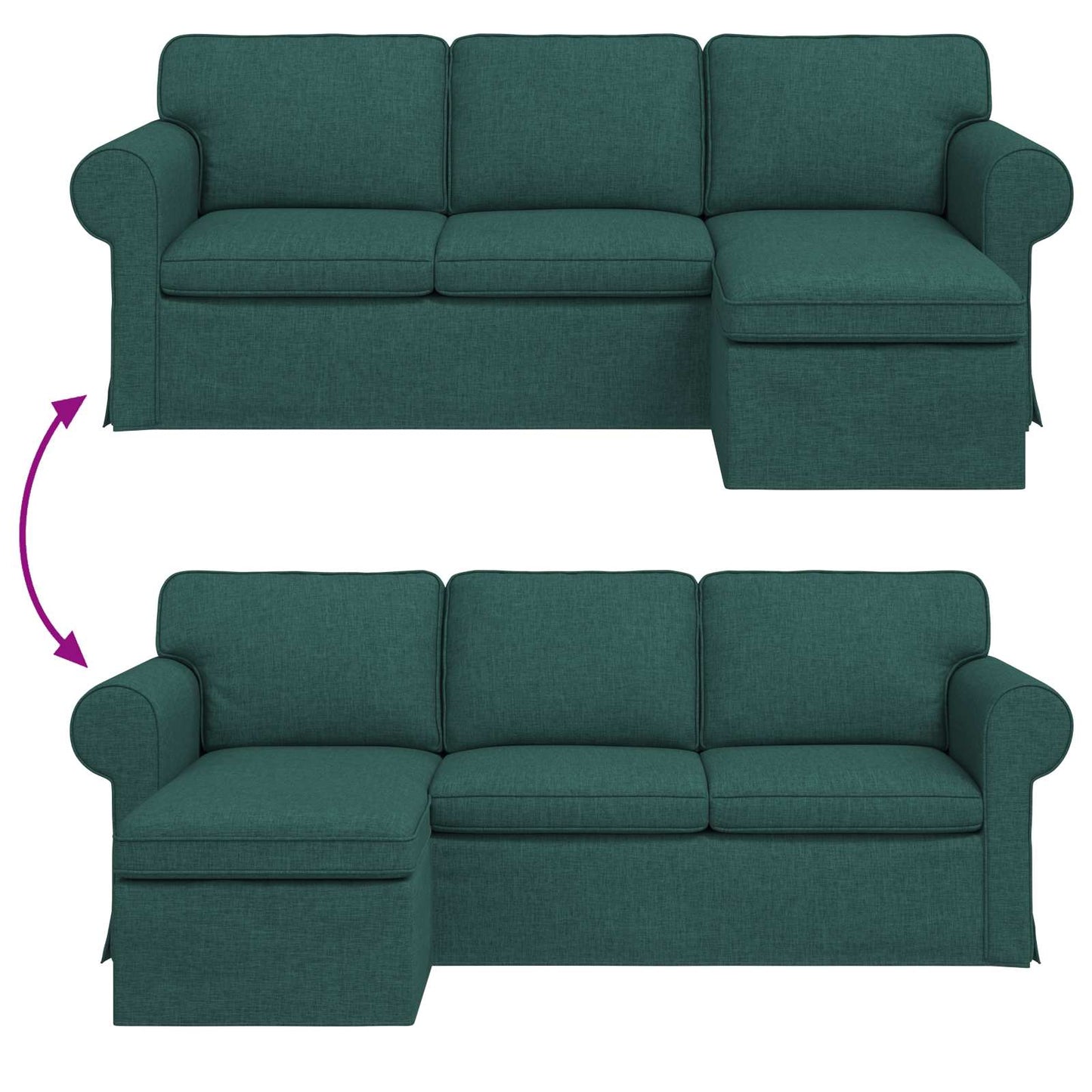 vidaXL Sofa Dunkelgrün 215 x 138 x 80 cm Stoff