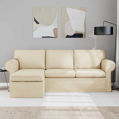 vidaXL Sofa Creme 215 x 138 x 80 cm Stoff