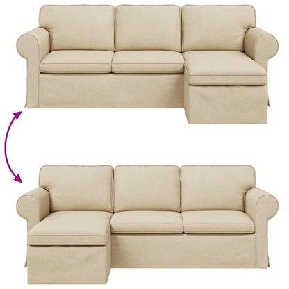 vidaXL Sofa Creme 215 x 138 x 80 cm Stoff