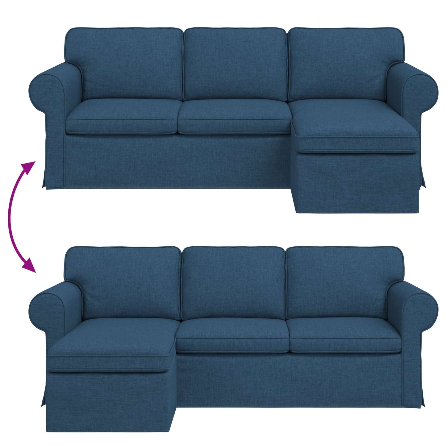 vidaXL Sofa Blau 215 x 138 x 80 cm Stoff