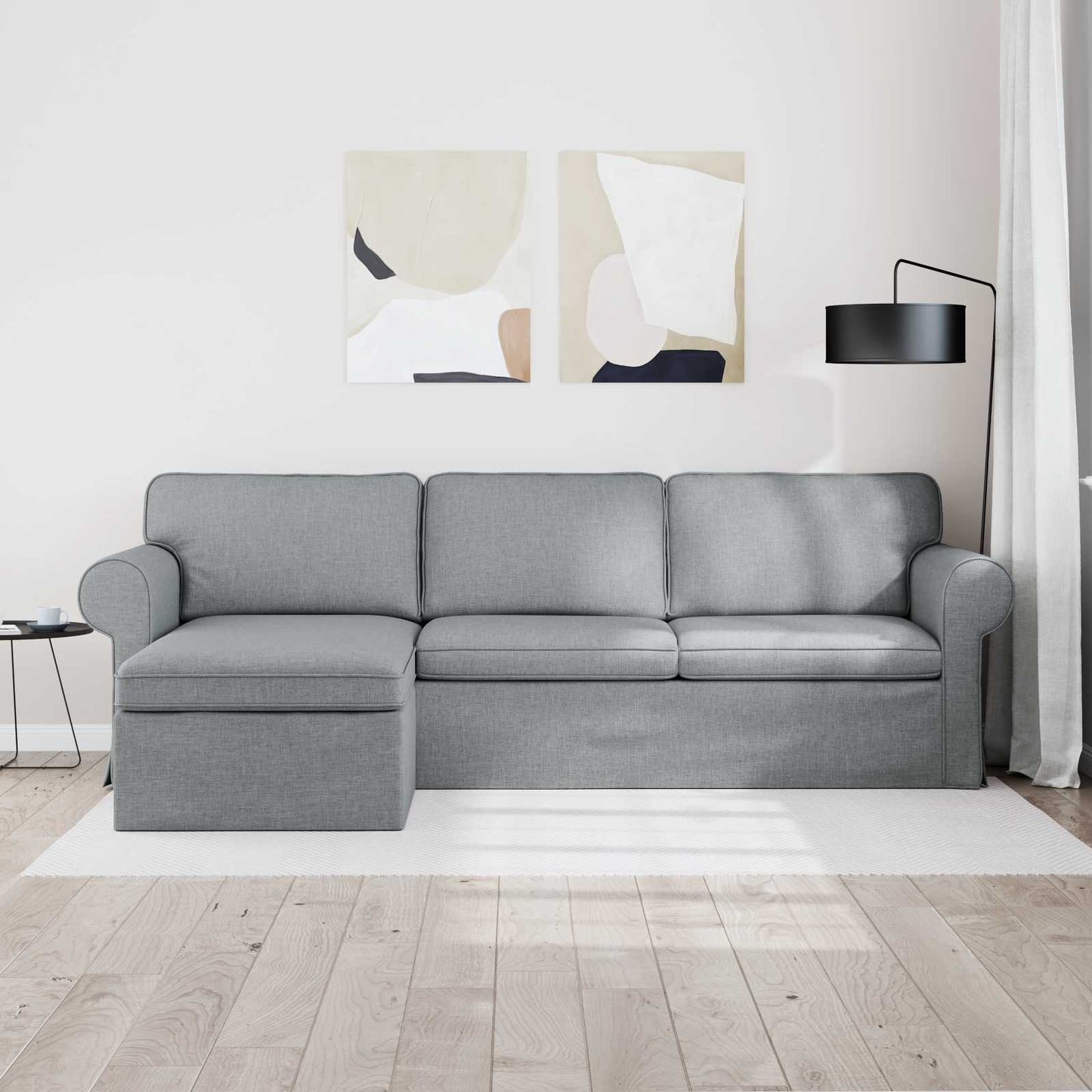 vidaXL Sofa Hellgrau 215 x 138 x 80 cm Stoff