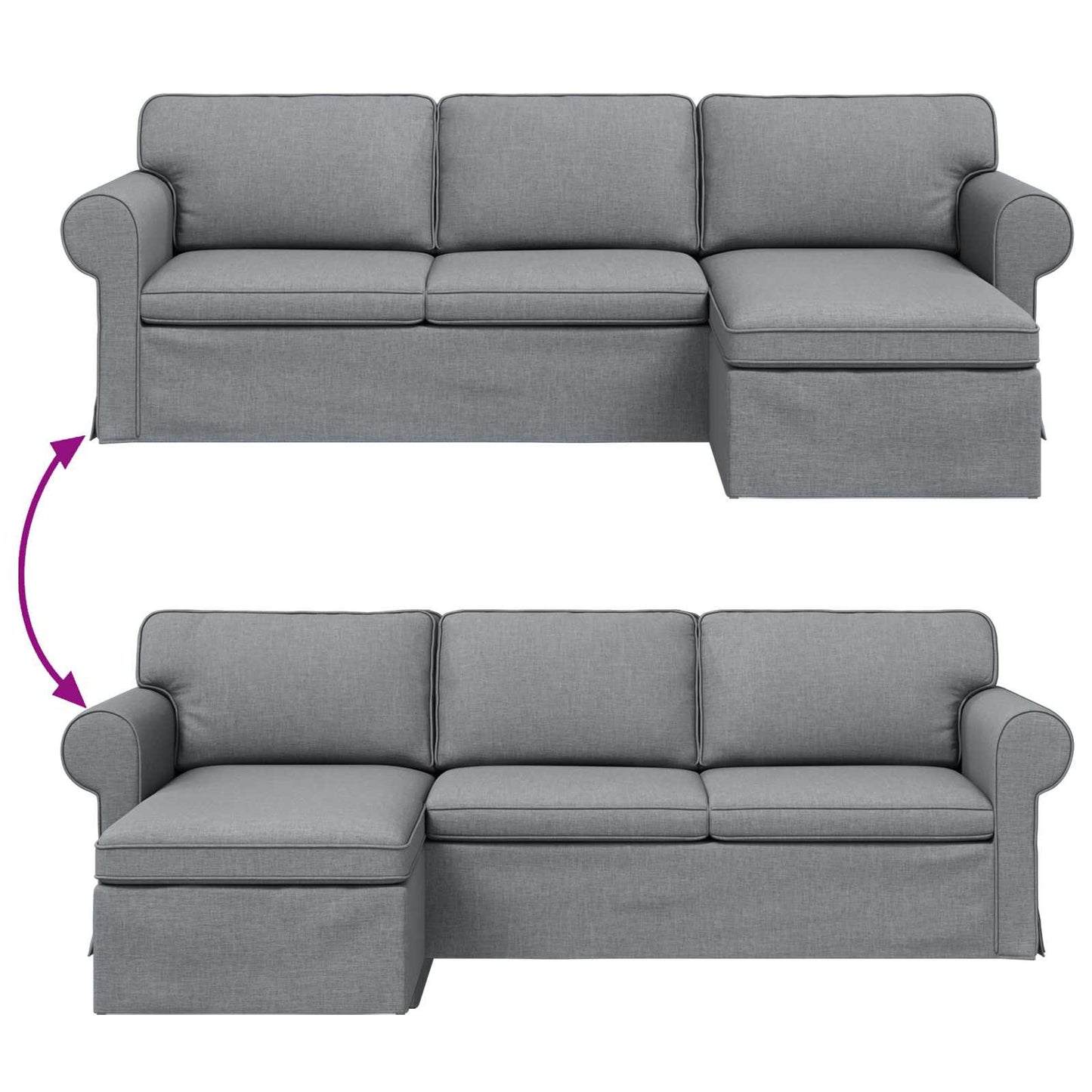 vidaXL Sofa Hellgrau 215 x 138 x 80 cm Stoff