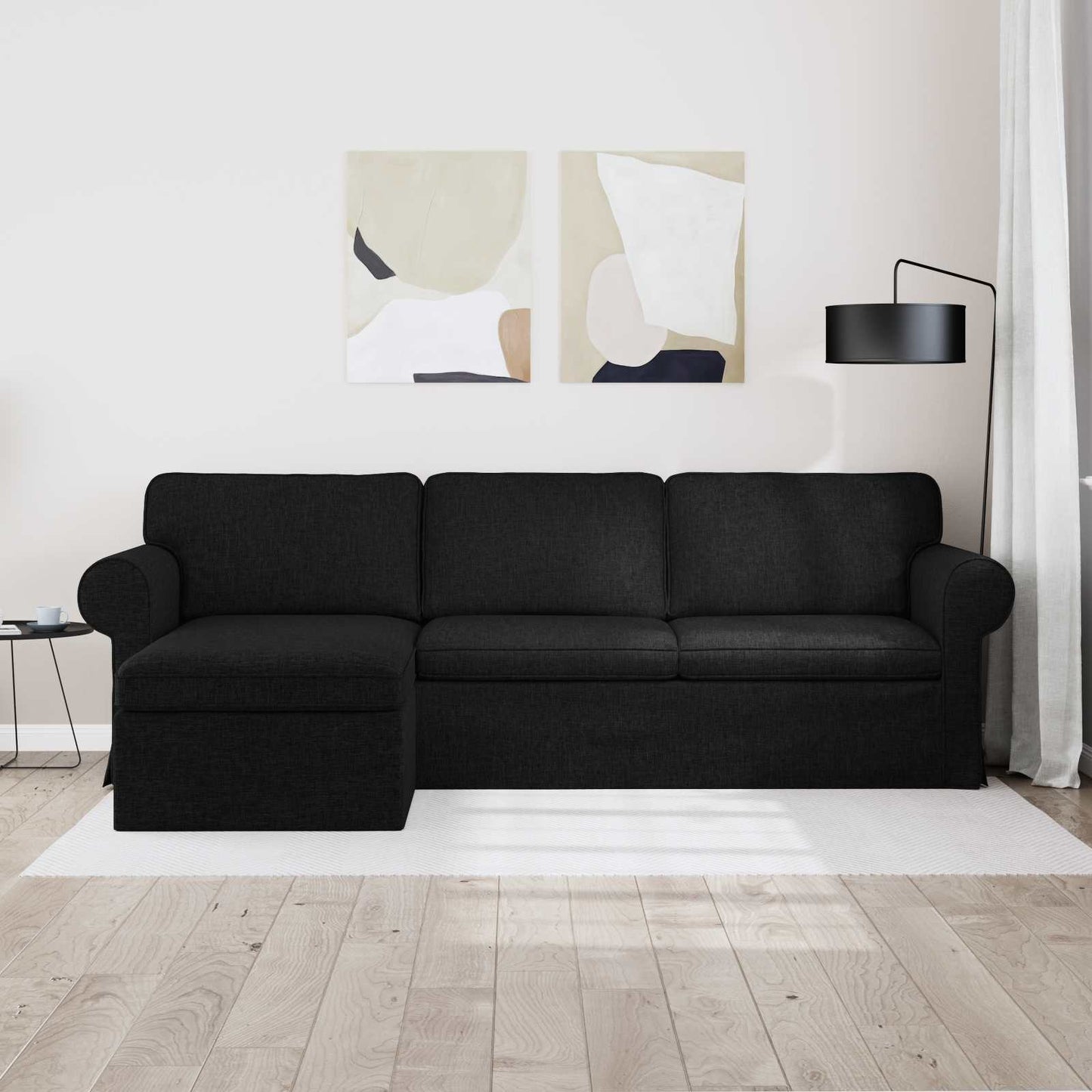 vidaXL Sofa Schwarz 215 x 138 x 80 cm Stoff
