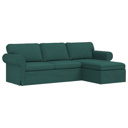 Sofa Dunkelgrün 215 x 138 x 80 cm Stoff