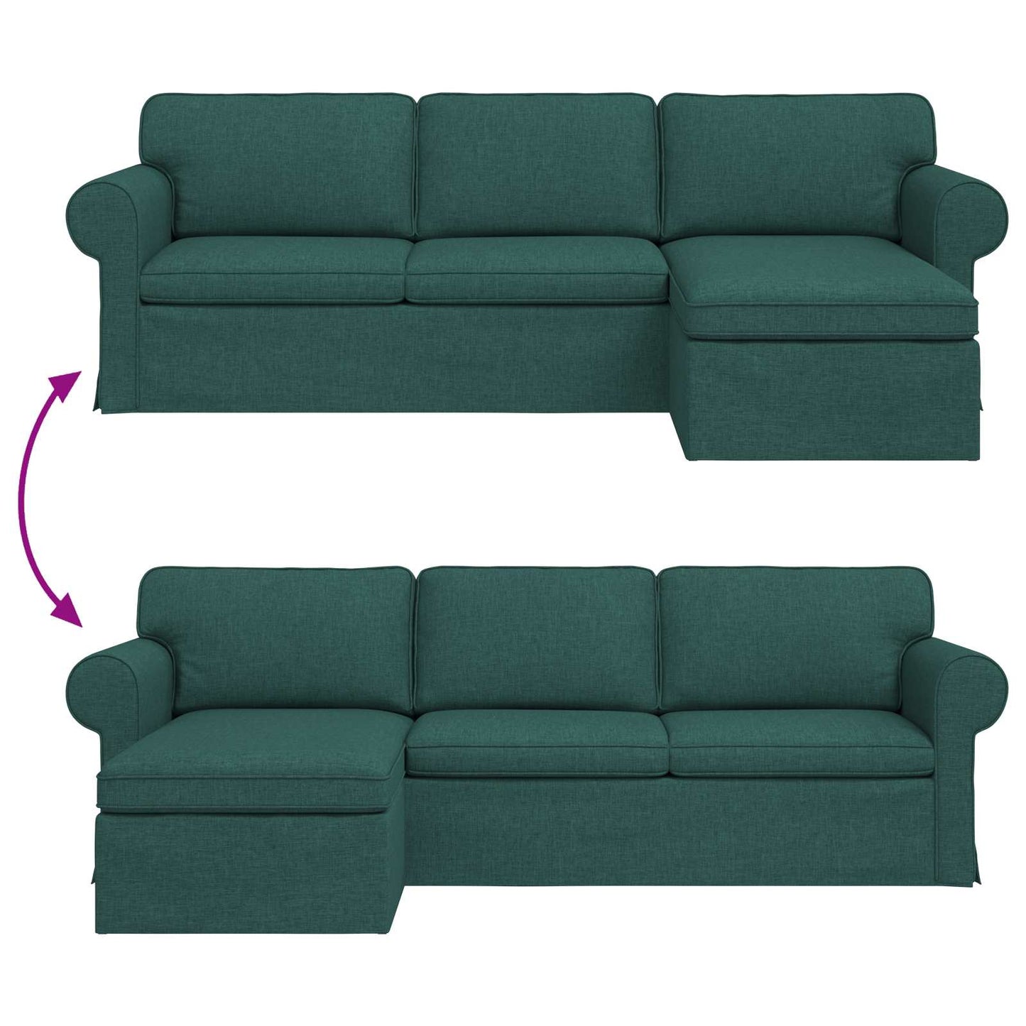 Sofa Dunkelgrün 215 x 138 x 80 cm Stoff