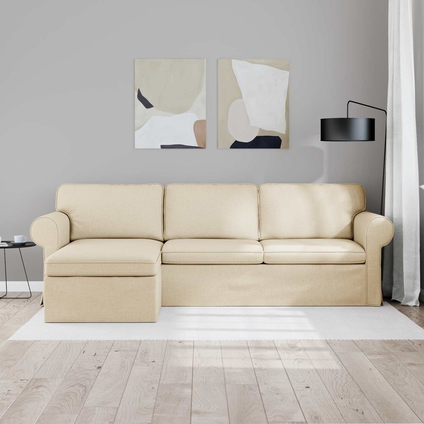 vidaXL Sofa Creme 215 x 138 x 80 cm Stoff