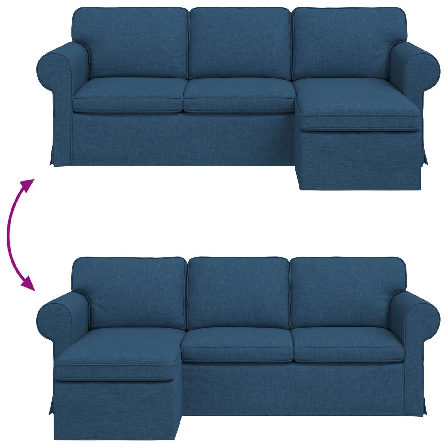 vidaXL Sofa Blau 215 x 138 x 80 cm Stoff