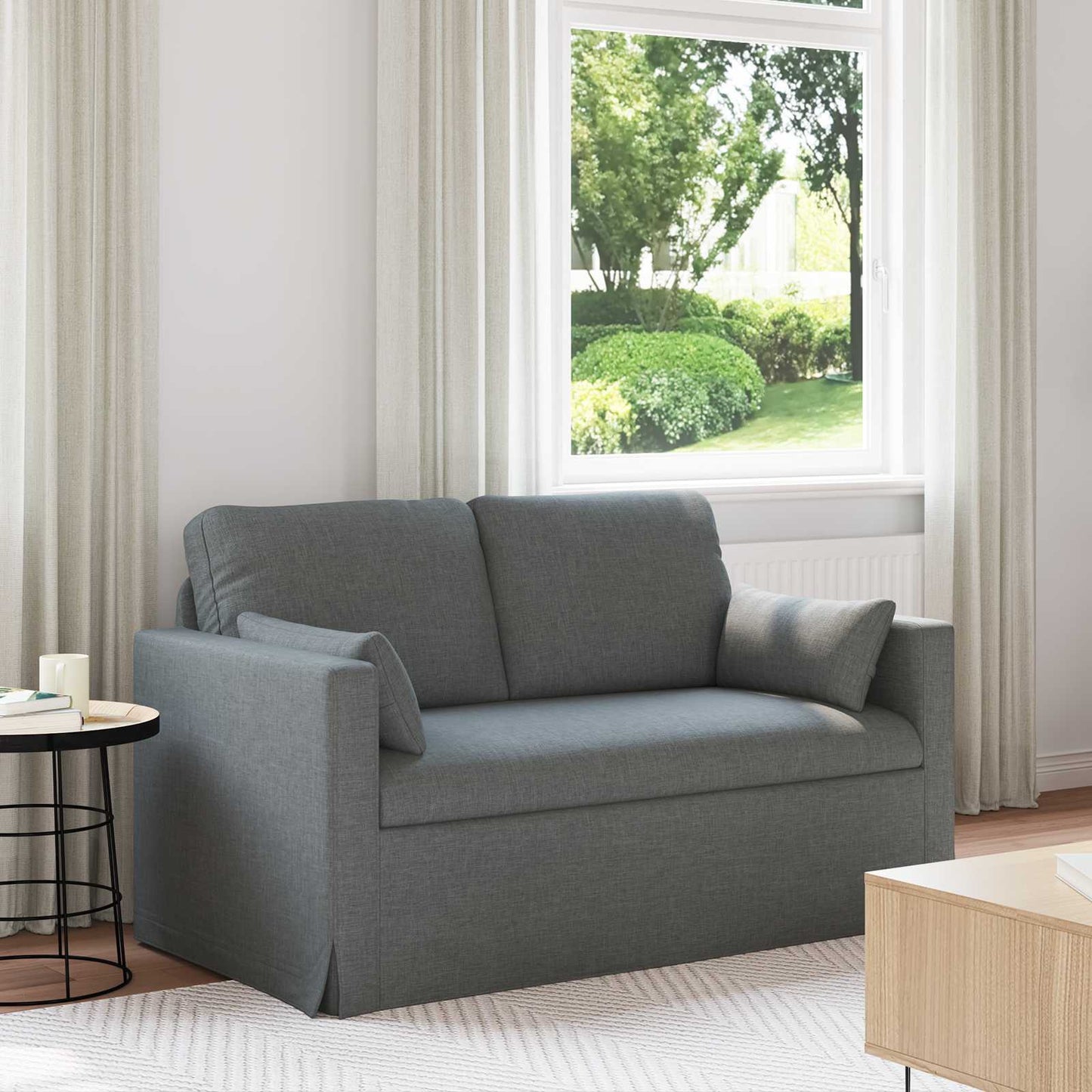 vidaXL Sofa Dunkelgrau 139 x 78 x 80 cm Stoff