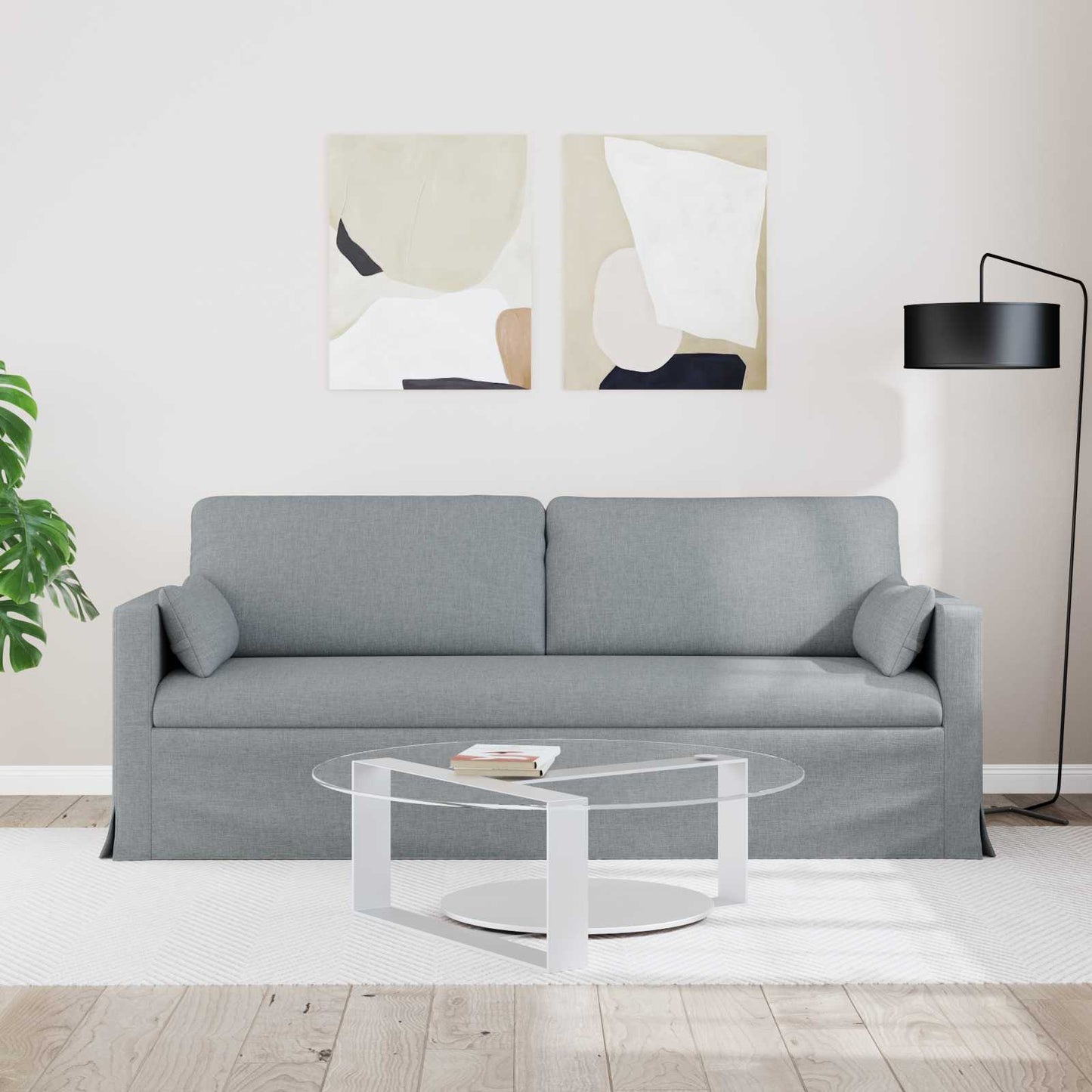 vidaXL Sofa Hellgrau 198 x 78 x 80 cm Stoff