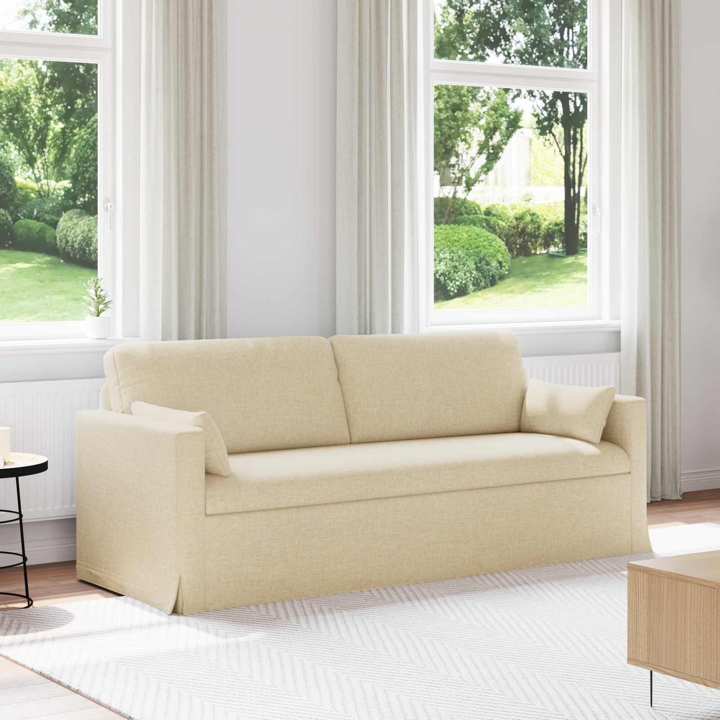 vidaXL Sofa Creme 198 x 78 x 80 cm Stoff
