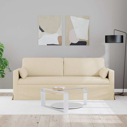 vidaXL Sofa Creme 198 x 78 x 80 cm Stoff